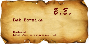 Bak Borsika névjegykártya